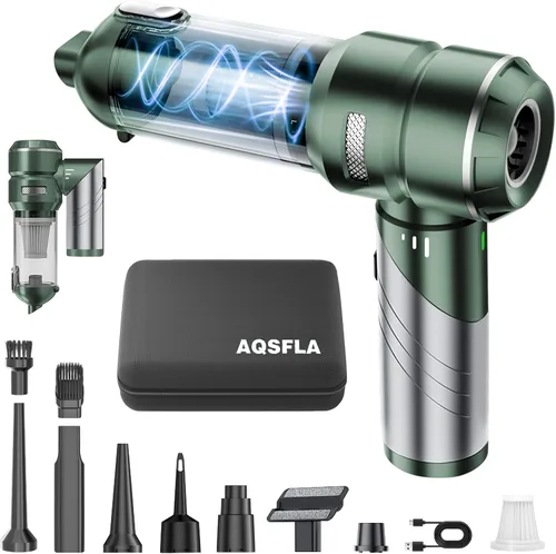 Miniatura 8 de Aspiradora portátil inalámbrica de 22000 PA de alta potencia, mini aspiradora de mano recargable, plegable con motor sin escobillas, bomba de Gris