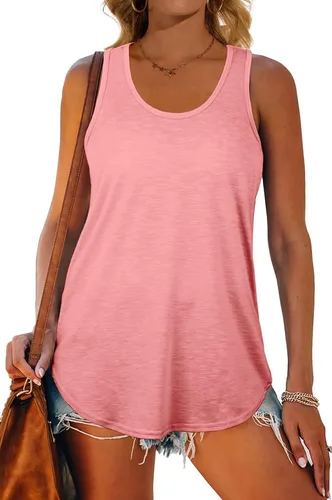 Miniatura 4 de XIEERDUO Camiseta sin mangas con espalda cruzada para mujer ajuste holgado cuello en U