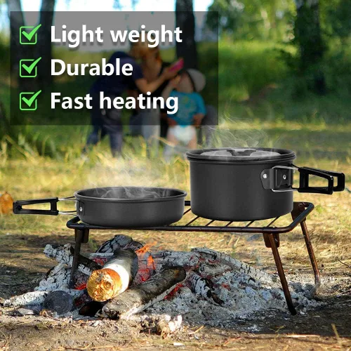 Miniatura 2 de aiGear Camping Cooking Set Cookware Mess Kit with Storage Bag Pot Pan Set Camping Accessories for Outdoor Camping Hiking Picnic Portable and