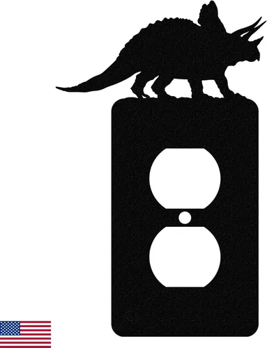 Miniatura 5 de Cubierta de Interruptor de Luz de Acero Americano, Cubierta de Enchufe con Decoración de Dinosaurio, Cuerpo de Tiranosaurio T-Rex, Interruptor