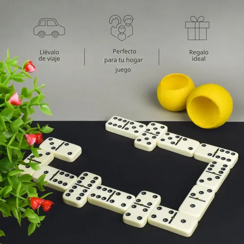 Miniatura 8 de Queensell Juego de dominó para adultos – Dominó – Juegos de mesa clásicos, juegos familiares de dominó dobles 6 para niños y adultos – Juego
