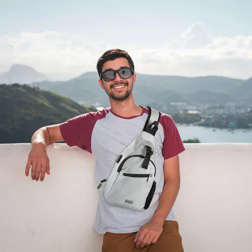 Miniatura 12 de AMJ Bolso bandolera para hombres y mujeres, mochila de hombro casual, mochila de pecho para senderismo y viajes
