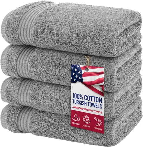 Miniatura 63 de Toalla American Veteran, Juego de Toallas de Mano para Baño de 4, 100% Conjunto de Toallas de Mano Turcas de Algodón, Toallas de Mano Suave