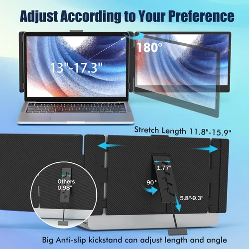 Miniatura 9 de KEFEYA Extensor de pantalla para laptop, 14 pulgadas, 1080P FHD IPS, extensor de monitor de computadora portátil para oficina en casa, monitor