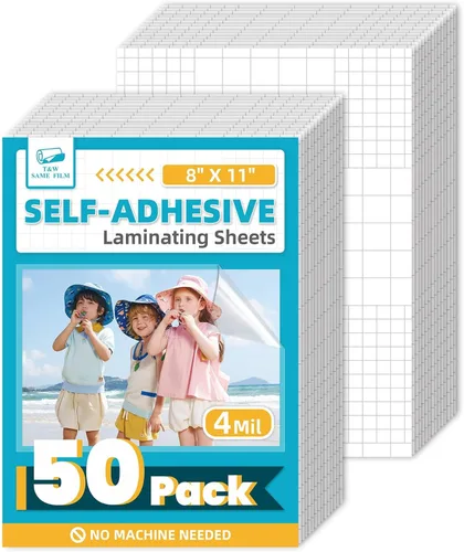Miniatura 17 de T&W SAME FILM Paquete de 30 hojas de laminación autoadhesivas, 4 mil, capacidad para papel laminado de 8.5 x 11 pulgadas, hojas de laminación de 9 x