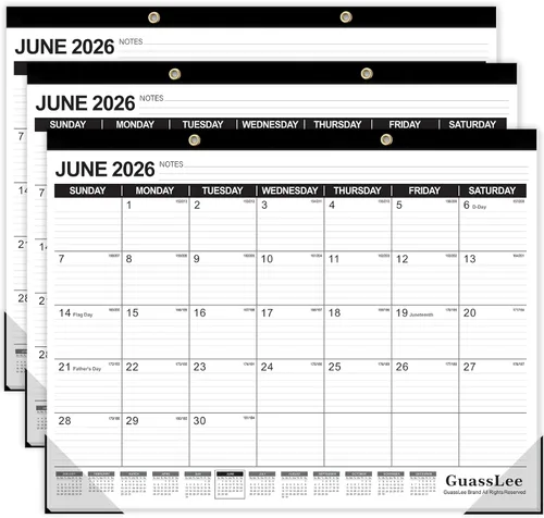Miniatura 11 de GuassLee Calendario de escritorio 2026-2027 – Calendario de escritorio de 17 x 11.5 pulgadas, 18 meses, desde enero de 2026 hasta junio de 2027