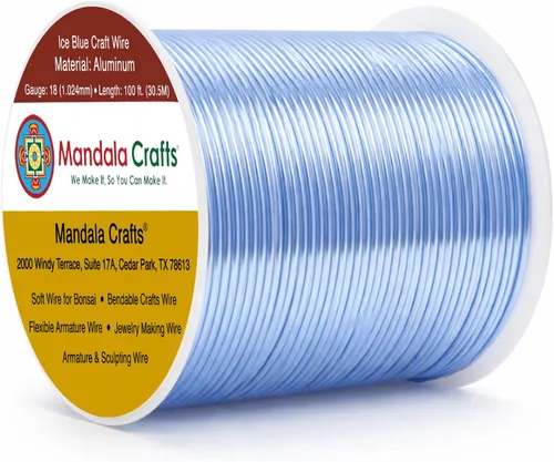Miniatura 64 de Mandala Crafts - Alambre de aluminio anodizado de 8 calibre para hacer joyas - 9.75 m de alambre flexible negro colorido - Flexible para bonsái