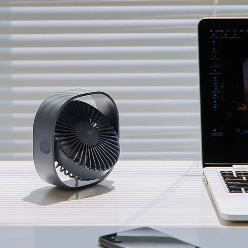 Miniatura 8 de Simpeak Ventilador USB pequeño, silencioso y portátil, alimentado por USB (sin batería), refrigeración de 3 ajustes de velocidad, ventilador Gris