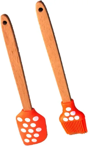 Juego de cocina de Acción de Gracias, cepillo de silicona para repostería, espátula de silicona, raspador para hornear, crema y mantequilla, Naranja