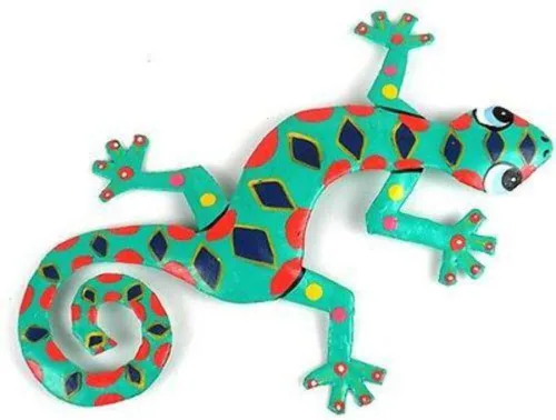 Miniatura 6 de Placa, modelo Gecko, de metal reciclado para la pared, Metal, 8 pulgadas Florida