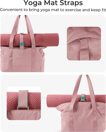 Miniatura 56 de BAGSMART Bolsa de mano para mujer con cremallera, bolsa de gimnasio con compartimentos, bolsa de trabajo para enfermera, baile, bolsa de yoga