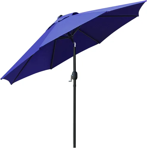 Miniatura 2 de Sunnyglade Sombrilla de mesa para patio de 9 pies con 8 varillas resistentes (azul marino)