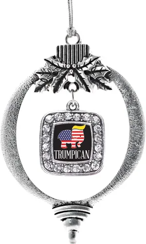Miniatura 150 de Inspired Silver - Nana púrpura - Adorno de Navidad plateado - Adorno cuadrado para árbol de Navidad con circonita cúbica - Decoración colgante