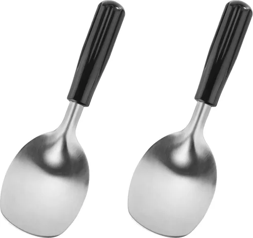 Miniatura 7 de New Star Foodservice 3436363 Espada para helado y espuma de espresso de acero inoxidable de grado comercial 18/8 con mango de baquelita