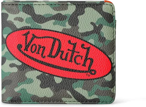 Miniatura 9 de Von Dutch Cartera biplegable, cuero vegano, diseño delgado unisex para hombres y mujeres, Negro, Cartera de guión de doble pliegue