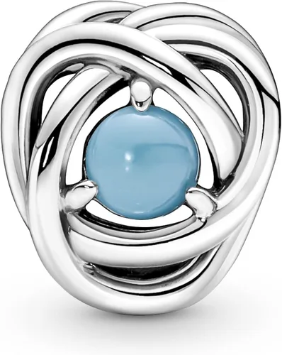 Miniatura 2 de PANDORA Charm de plata esterlina con cristal azul Capri, cristal