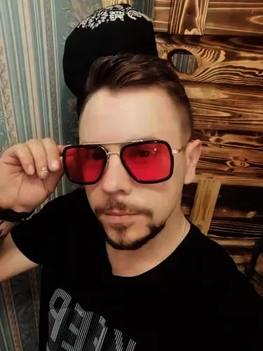 Miniatura 4 de AIEYEZO Tony Stark Sunglasses Vintage Square Metal Frame Eyeglasses for Men Women - Iron Man and Edith Sun Glasses