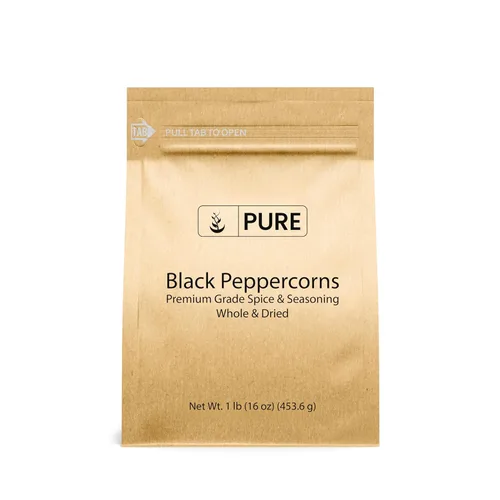 Pure Original Ingredients Granos de pimienta negra (1 libra), condimento, agente saborizante, embalaje ecológico