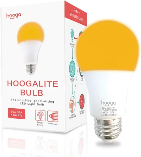 Miniatura 3 de Bombilla de luz para dormir Hooga - Luz nocturna roja que bloquea la luz azul, 625nm para un sueño saludable - Guardería para bebé, LED de 1W, Rojo