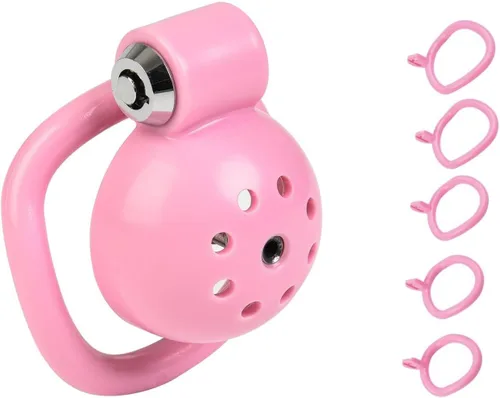 Miniatura 2 de Dispositivo de castidad para hombres, jaula de pene bloqueado, para el ejercicio del pene (Rosa)