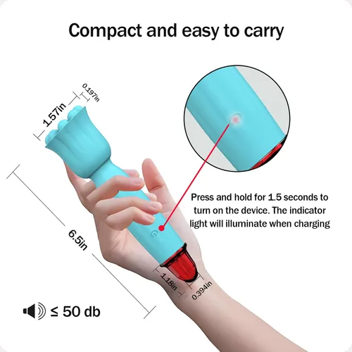 Miniatura 4 de Mini masajeador de mano, masajeador portátil impermeable IPX65 con silicona suave, alivio muscular de cuerpo completo para cabeza, cara, cuello