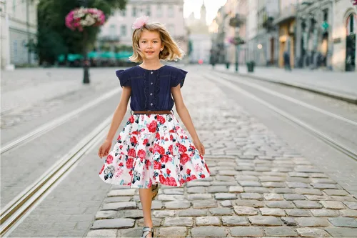 Miniatura 6 de YJ.GWL Vestido de niña de flores, vestido floral de mezclilla, vestidos de princesa para niñas, vestido blanco de primavera y verano, trajes