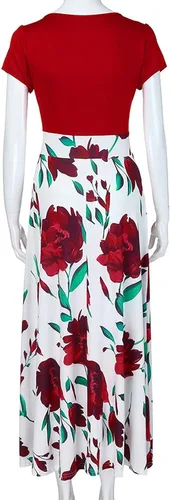 Miniatura 4 de ZEFOTIM Maxi Dress for Women,Summer Fashion Floral Print Bodycon Dress Casual Short Sleeve Crewneck Party Beach Dress