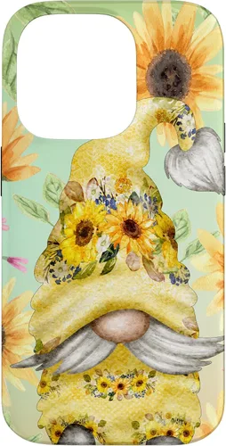 Miniatura 17 de iPhone 14 Pro Max Gnomo de girasol para jardín mamá hippies lindo patrón de verano caso
