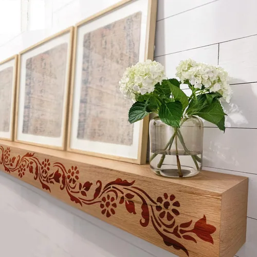 Miniatura 3 de GSS Designs - Plantillas florales para pintar sobre lienzo de madera, papel, pared y azulejos, plantilla de borde adornado de 12 x 12 pulgadas