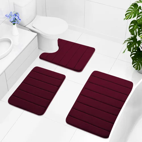 Miniatura 9 de Buganda - Tapete de espuma viscoelástica para baño con contorno en forma de U, antideslizante, absorbente, grueso, suave, lavable, para base