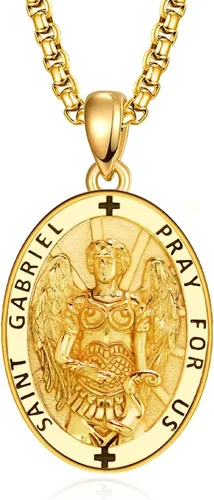 Miniatura 106 de Collar de plata de ley 925 con medalla de San Patrón, colgante de protección católica, amuleto, joyería religiosa para hombres y mujeres