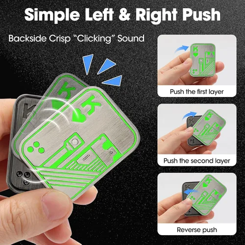 Miniatura 3 de Juguetes tipo Fidget, deslizador tipo Poker, tarjeta tipo Push de metal que brilla en la oscuridad, juguetes tipo Fidget para adultos, alivia