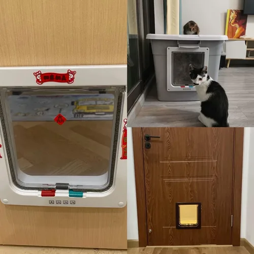 Miniatura 4 de Puertas interiores para gatos, puerta de interior para mascotas, puerta magnética de privacidad para caja de arena de gatos o comedero de mascotas