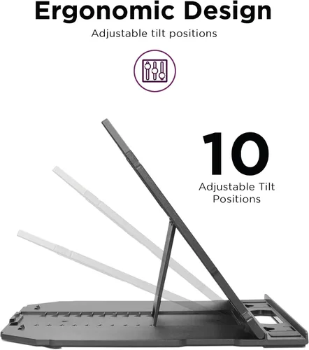 Miniatura 6 de Lenovo Soporte para laptop 2 en 1: ajustable, portátil, plegable, ergonómico, antideslizante, compatible con portátiles de hasta 15 pulgadas