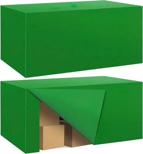 Miniatura 52 de Paquete de 2 manteles ajustados para mesa rectangular de 4 pies, 48 x 24 pulgadas, cubiertas de mesa verde manzana, tela de poliéster resistente al