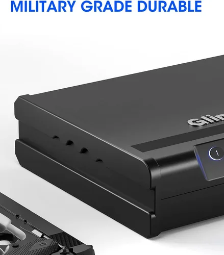 Miniatura 4 de Caja fuerte para armas, caja fuerte biométrica para pistolas, edición fácil, 3 maneras de acceso rápido con huella dactilar/teclado digital/llave