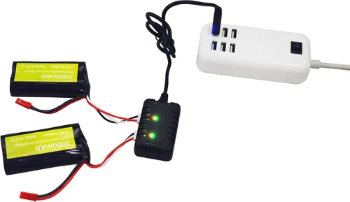 Miniatura 3 de 2 unids 7.4 V 2000 mAh 15C 2S JST-2P enchufe Lipo batería con cargador 2 en 1 para UDIRC UD1601 UD1602 UD1604 UD1607 SG1603 SG1604 RC alta velocidad