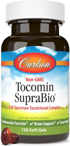 Miniatura 5 de Carlson - Tocomin SupraBio, Complejo de Tocotrienol de Espectro Complejo, Tocotrienoles sin OMG, Alfa, Beta, Gamma, Delta, 120 cápsulas blandas
