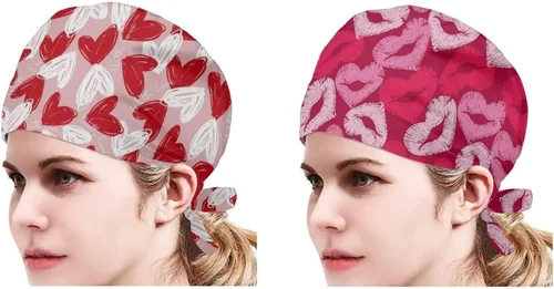 Miniatura 42 de Babrukda Paquete de 2 gorras con banda para el sudor ajustable con lazo en la espalda, gorro divertido