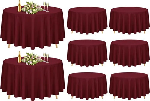 Miniatura 31 de Pesonlook - Paquete de 12 manteles rectangulares de 60 x 102 pulgadas, color beige, para mesas rectangulares de 6 pies, mantel de tela lavable