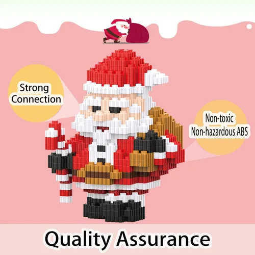 Miniatura 6 de Bloques apilables de Navidad compatibles con Lego, Navidad, Papá Noel, juego de microbloques de construcción, caja de regalo de Año Nuevo, regalos
