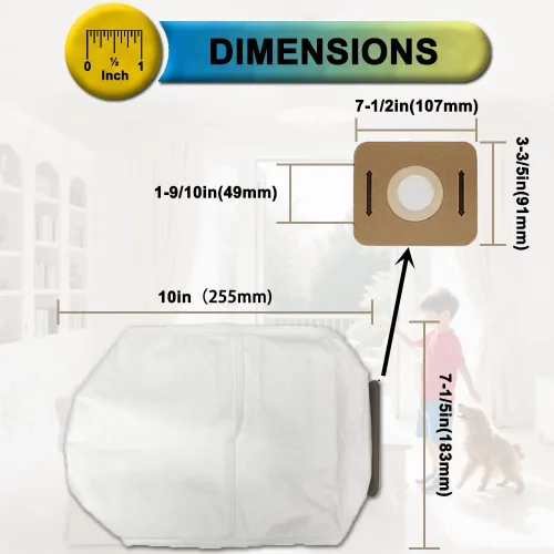 Miniatura 4 de Paquete de 15 reemplazos para bolsas de vacío Atrix, compatibles con mochila Atrix Ergo de 8 cuartos de galón, modelos de vacío # VACBP1 VACBP36V