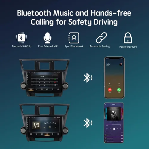 Miniatura 6 de Estéreo de coche Apple CarPlay con DSP, ViaBecs Radio táctil de 10.2 pulgadas de 6GB 128GB para Toyota Highlander 2008-2013, Unidad principal que