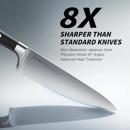 Miniatura 2 de KnifeSaga Juego de cuchillos con bloque, juego de cuchillos de cocina japoneses de 15 piezas ultra afilados, juego de bloques de cuchillos de acero