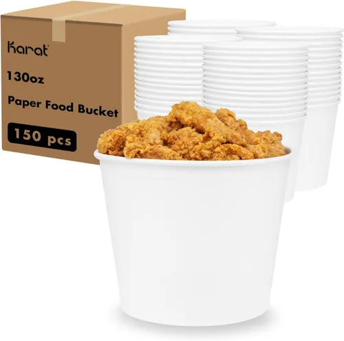 Miniatura 9 de Karat Paquete C-FB85W (7.441 in) cubos de comida de 85 onzas con tapas de papel (caja de 180)