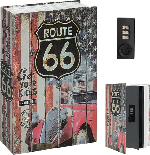 Miniatura 15 de Decaller Caja fuerte para libros con cerradura de llave, caja secreta de metal oculta para seguridad del hogar, dinero y joyas, 9.5 x 6.2 x 2.2