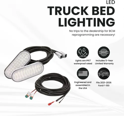 Miniatura 3 de Starkey - Kit de luces LED para cama – Compatible con Ford F-150 2021–2025 – Estilo OEM Plug-and-Play