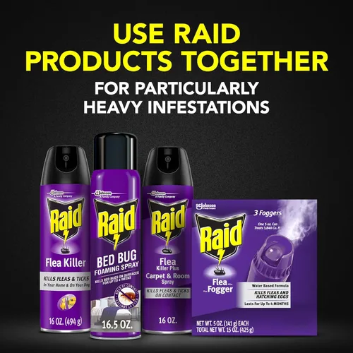 Miniatura 9 de Raid Spray espumoso para chinches de cama, mata las chinches y sus huevos, para uso en interiores, no mancha, mantiene matando durante semanas, 16.5
