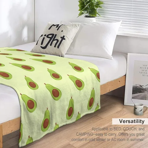 Miniatura 6 de Manta de aguacate – suave, mullida y cálida – Manta pequeña de 30 x 40 pulgadas para sofá, oficina, verde lindo regalo para niñas y niños