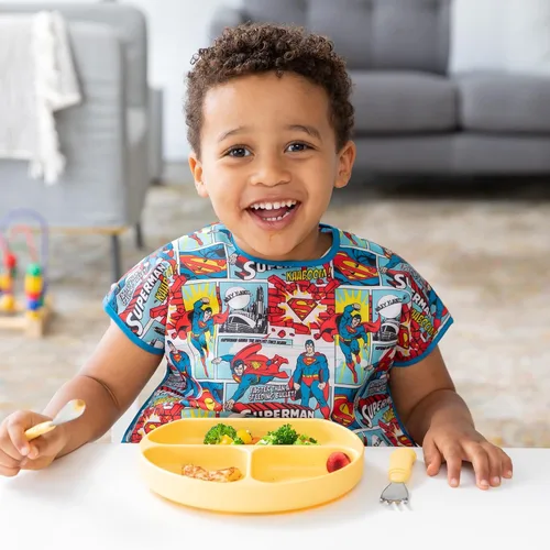 Miniatura 3 de Bumkins Baberos para bebés y niños pequeños, baberos para niñas y niños, grandes para 1-3 años, babero impermeable de manga corta para niños